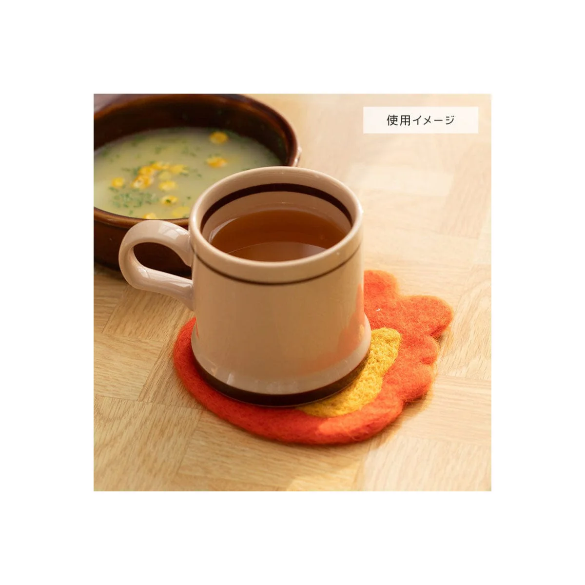 Ghibli Howl's Moving Castle Handmade Wool Coaster: Calcifer - Image 4