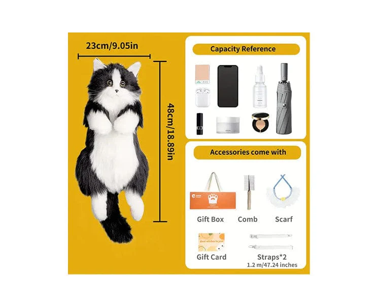 Realistic Black Cat Backpack - Image 4