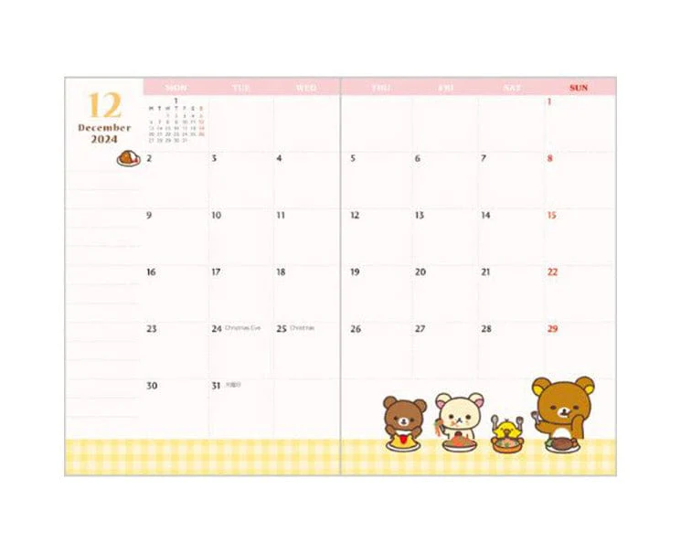 Rilakkuma 2024 A6 Planner (Cake) - Image 3