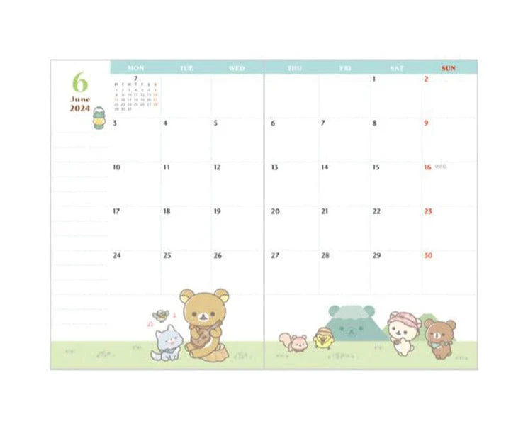 Rilakkuma 2024 A6 Planner (Sky) - Image 3