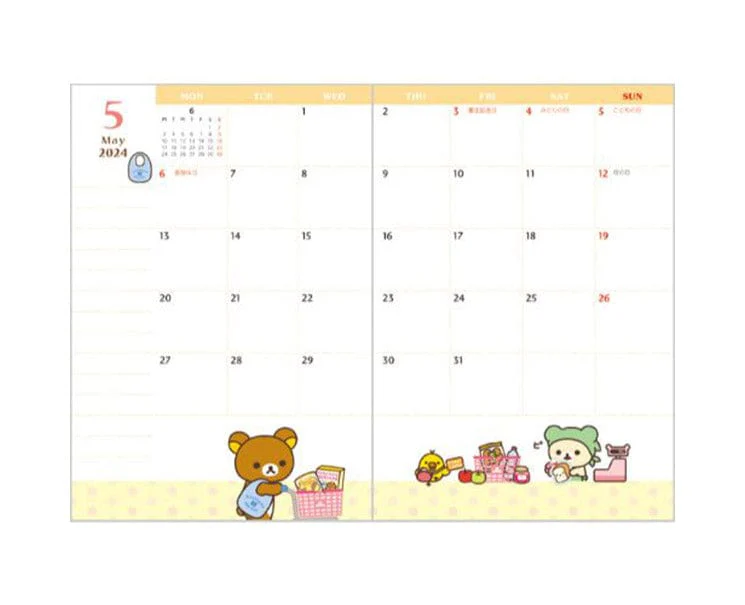 Rilakkuma 2024 A6 Planner (Sky) - Image 4