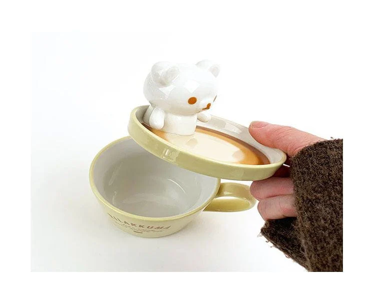 SAN-X Latte Art Mug With Lid Rilakkuma - Image 2