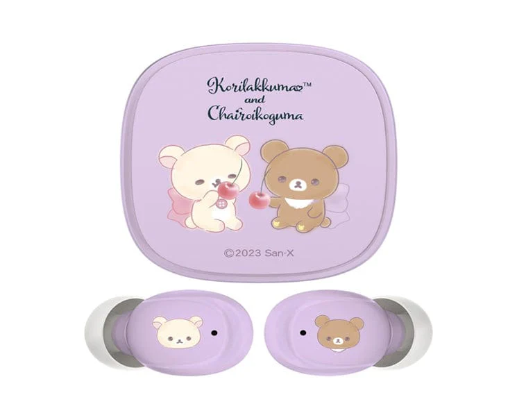 SAN-X Wireless Earphones Purple Rilakkuma
