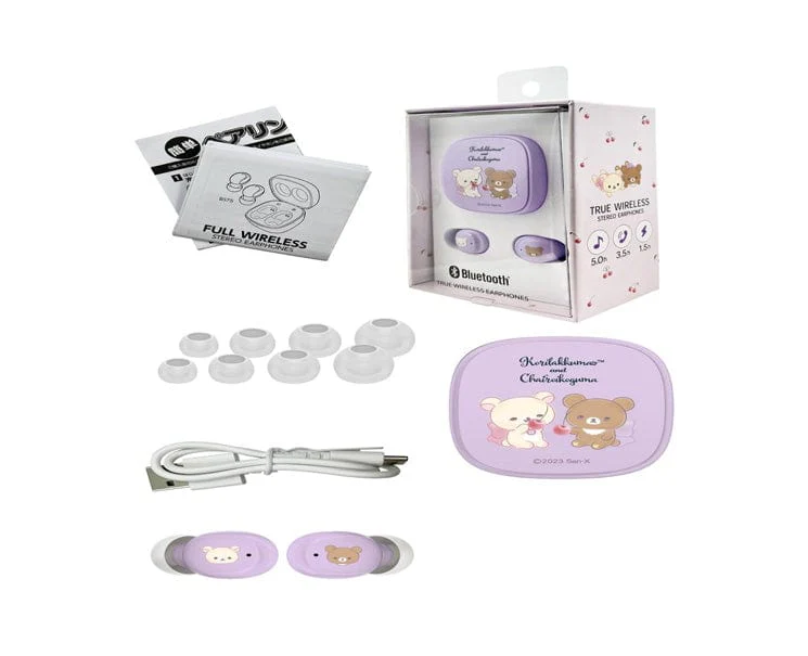 SAN-X Wireless Earphones Purple Rilakkuma - Image 2